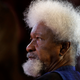 Playwright and poet Wole Soyinka, of Nigeria, recipient of the 1986 Nobel Prize in Literature, listens during award ceremonies for the W.E.B. Du Bois Medal on the campus of Harvard University, in Cambridge, Mass., Wednesday, Oct. 2, 2013.